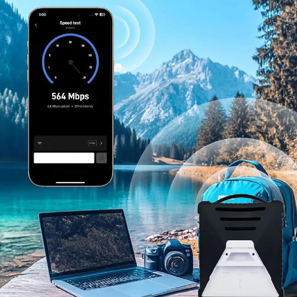 Gray silicone protective cover for Starlink Mini, anti-fall, anti-slip full cover case, outdoor waterproof shell by BACKUPMYFILESNOW.COM®