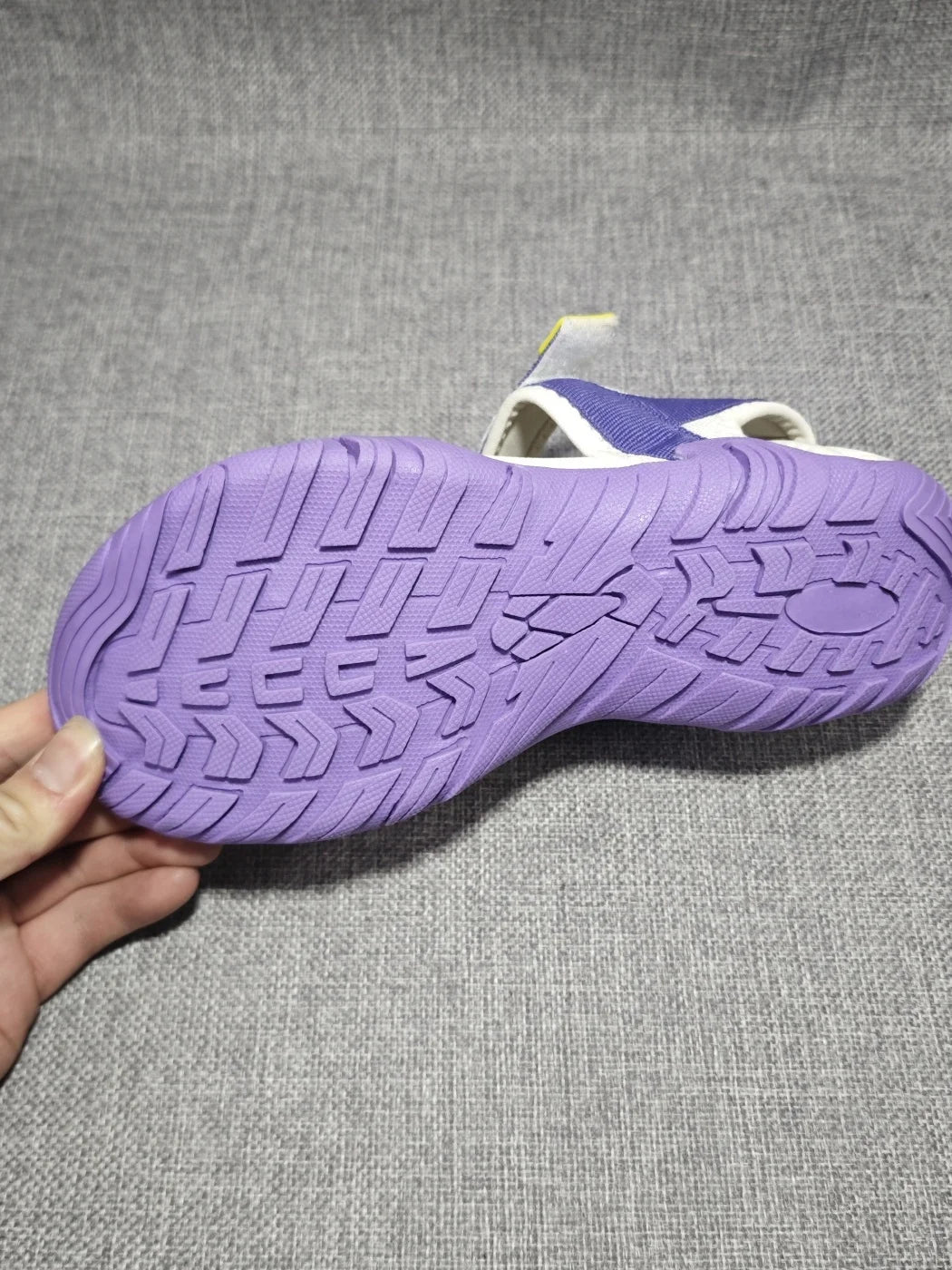 Gray women's summer sandals by BACKUPMYFILESNOW.COM® with shock absorption, anti-slip soles, lightweight design, and slip-on comfort.