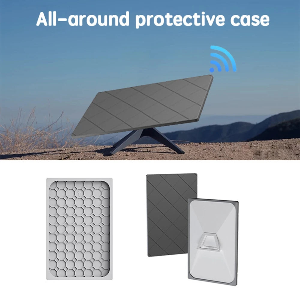 Gray silicone protective case for Starlink Gen 3 antenna, shockproof and anti-scratch cover for Starlink accessories.