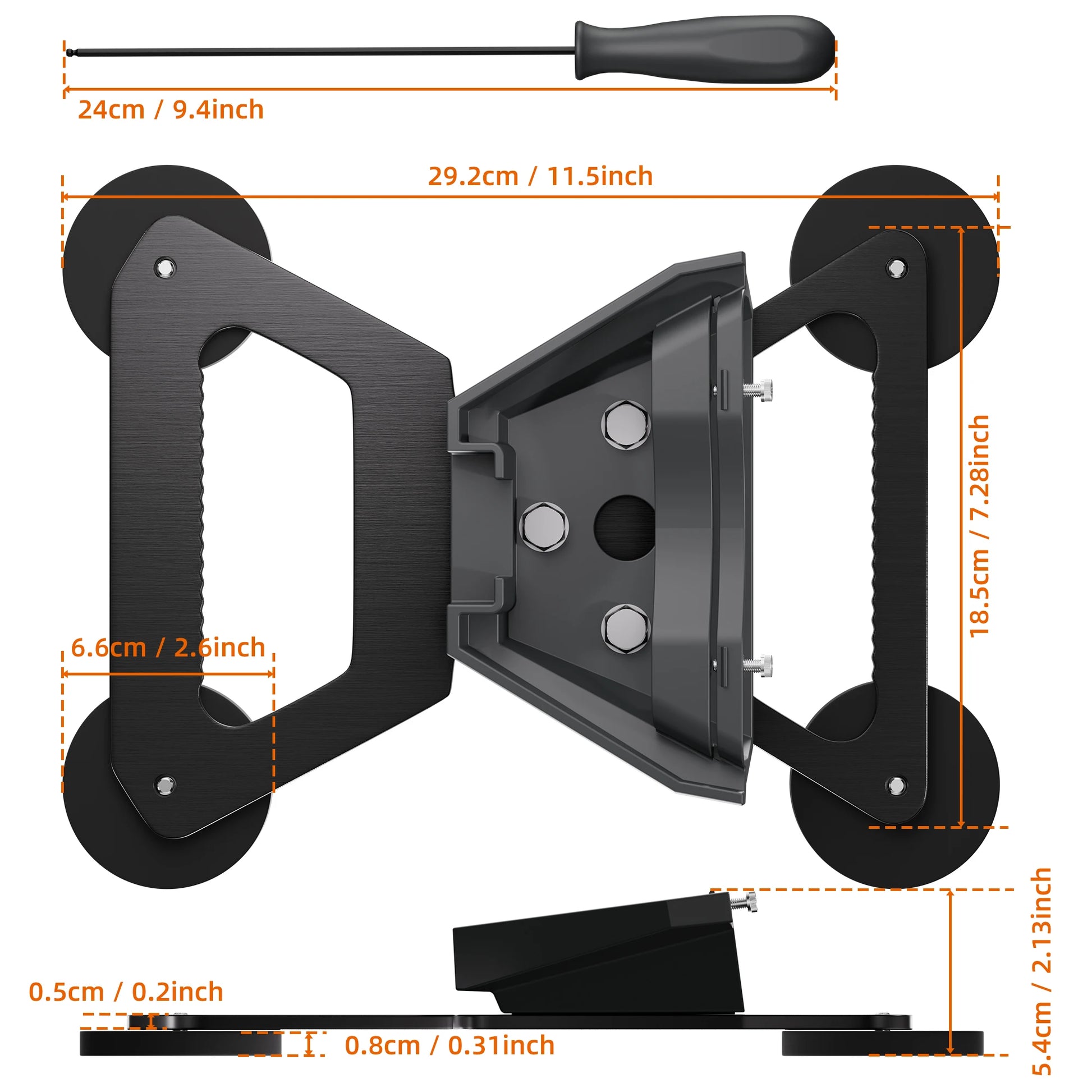 Gray Starlink Mini satellite car mount with magnetic roof bracket for portable Starlink satellite internet accessories.
