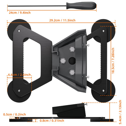 Gray Starlink Mini satellite car mount with magnetic roof bracket for portable Starlink satellite internet accessories.