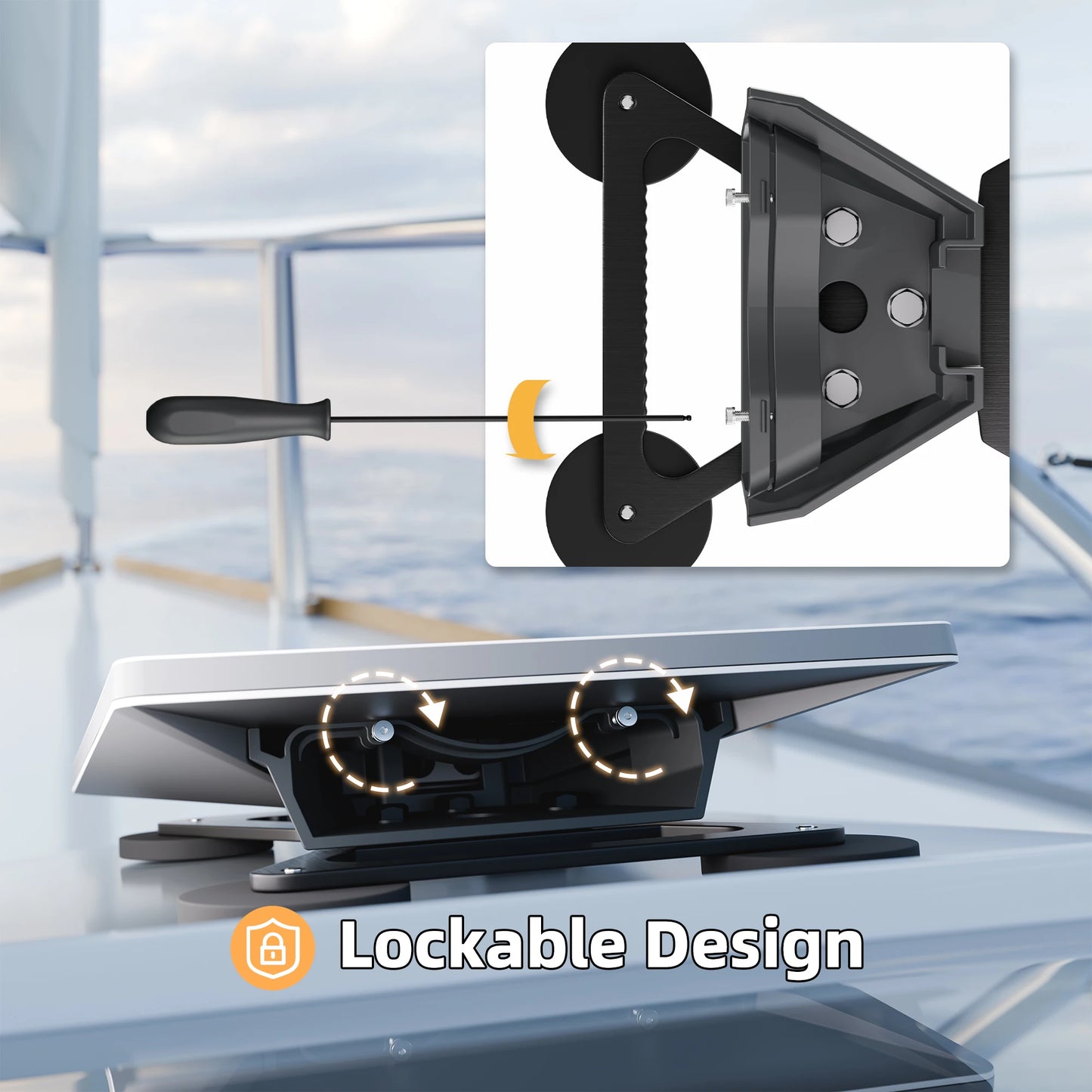 Gray Starlink Mini satellite accessories, portable car mount with magnetic roof bracket for easy installation and secure hold.