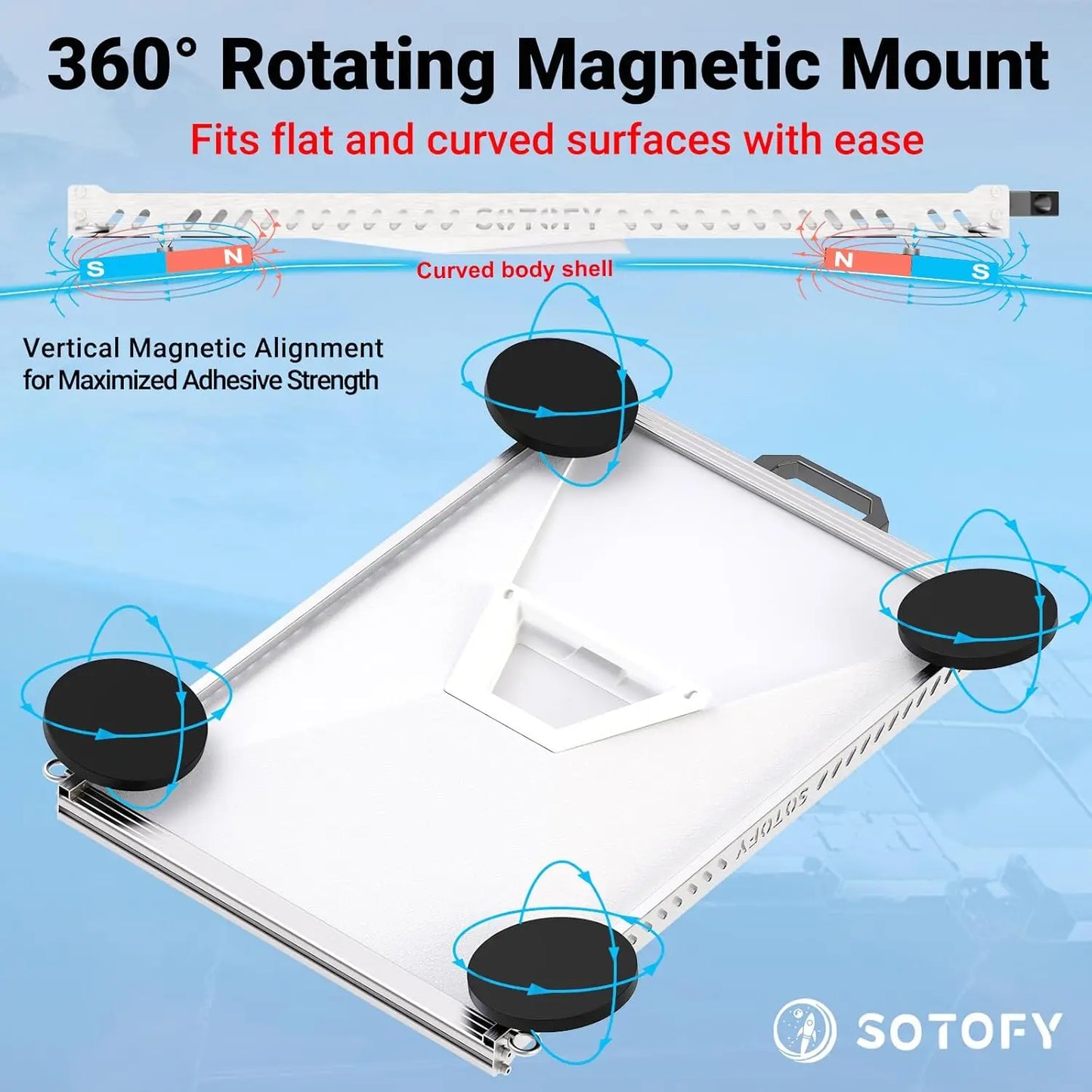 Gray Starlink Mini Magnetic Mount with rotatable base, strong hold, and frame protection for car or RV installation.