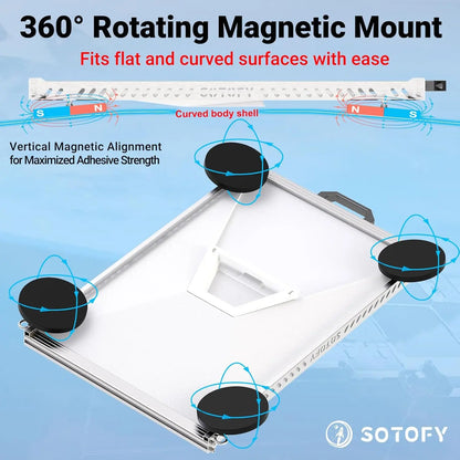 Gray Starlink Mini Magnetic Mount with rotatable base, strong hold, and frame protection for car or RV installation.