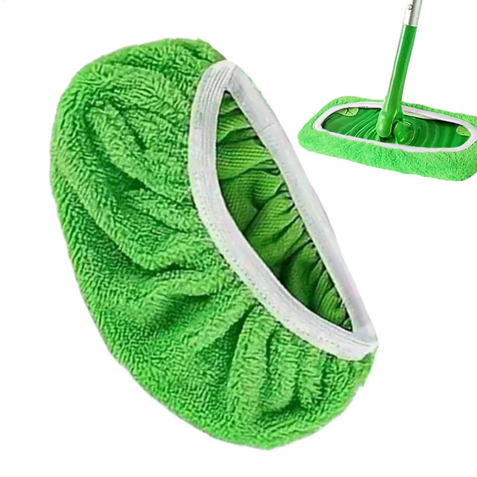 Gray Swiffer wet and dry microfiber mop cover, reusable flat mop pad for effective cleaning and replacement on hardwood and tile floors.