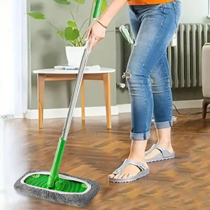 Gray microfiber Swiffer wet and dry mop cover by BACKUPMYFILESNOW.COM, reusable washable mop pad for effective cleaning.