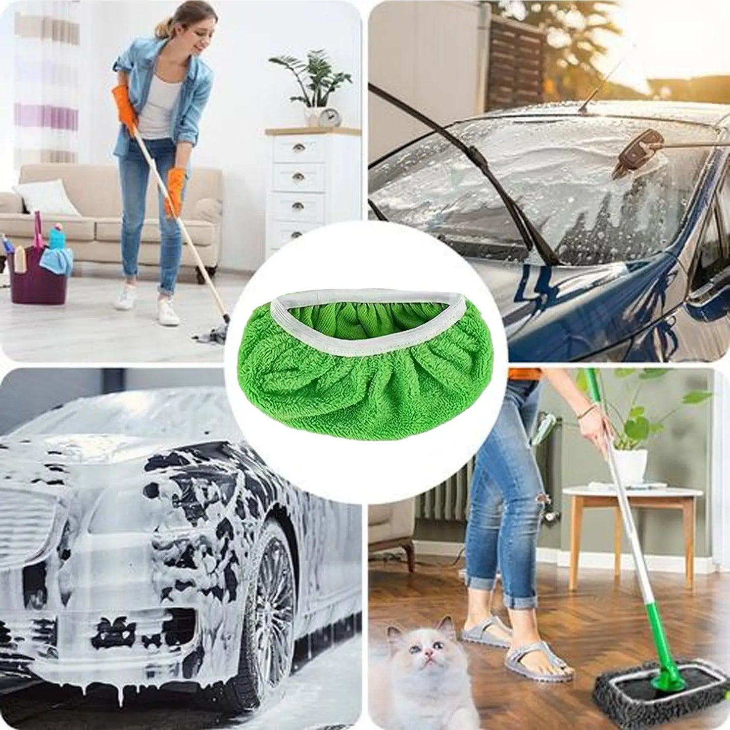 Gray Swiffer wet and dry microfiber mop cover by BACKUPMYFILESNOW.COM®, reusable washable flat mop pad for cleaning.