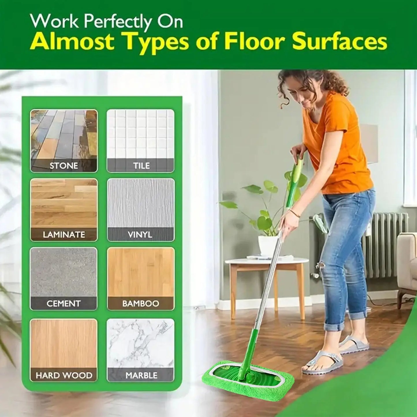 Gray Swiffer wet and dry microfiber mop cover by BACKUPMYFILESNOW.COM®, reusable washable flat mop pad for cleaning floors.
