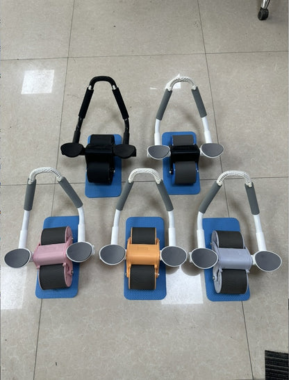 Gray Automatic Rebound Abdominal Wheel from BackupMyFilesNow.com with cushioned handles and sturdy frame for core workouts