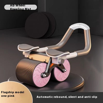 Gray Automatic Rebound Abdominal Wheel by BackupMyFilesNow.com with cushioned handles for core exercise and abdominal workout.