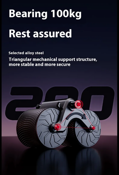 Gray Automatic Rebound Abdominal Wheel from BackupMyFilesNow.com with no table or hassock, designed for core workouts and abdominal exercise.