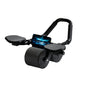 Gray automatic rebound abdominal wheel by BackupMyFilesNow.com with ergonomic handles and smooth rolling mechanism for core workouts.