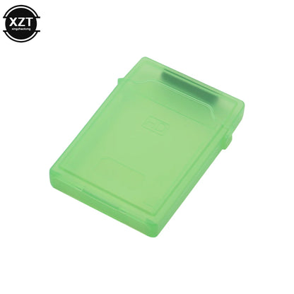Green plastic case for 2.5-inch IDE SATA HDD, with ultra-strong buckle for secure storage and protection of hard drives.