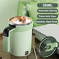 Green BackupMyFilesNow automatic mixing coffee mug with detachable design, intelligent temperature display, rechargeable for office, kitchen, travel.