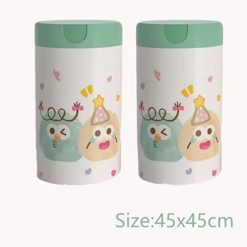 Green portable flower-scented trash bags by BACKUPMYFILESNOW.COM®, 45x45cm, drawstring design, high-density polyethylene, large size, 60 pcs.