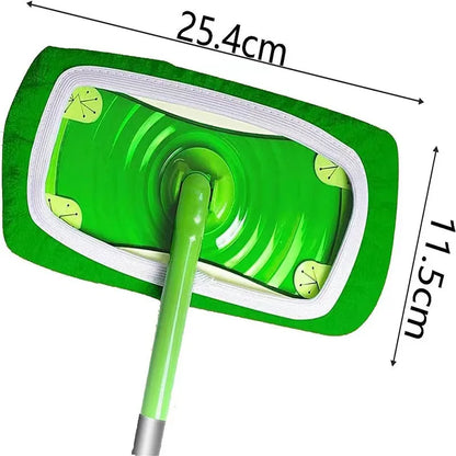 Set of four reusable microfiber mop pads for Swiffer Sweeper mops, designed for cleaning hardwood and surface floors.