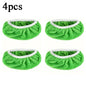 Set of four green reusable microfiber mop pads for Swiffer Sweeper mops, ideal for cleaning hardwood and surface floors.