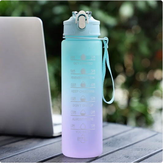 Green BACKUPMYFILESNOW.COM® 900ml sports water bottle with a leak-proof lid and ergonomic design for hydration on the go.