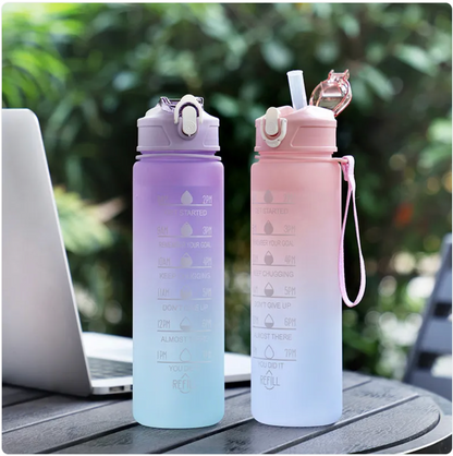 Green BACKUPMYFILESNOW.COM® sports water bottle, 900ml capacity, with a secure lid and ergonomic design for active hydration.
