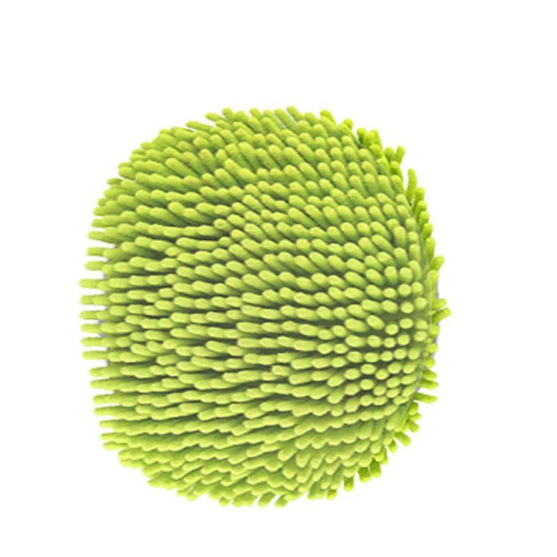 Green adjustable car cleaning brush with telescoping long handle and super absorbent bristles for auto detailing and wash.