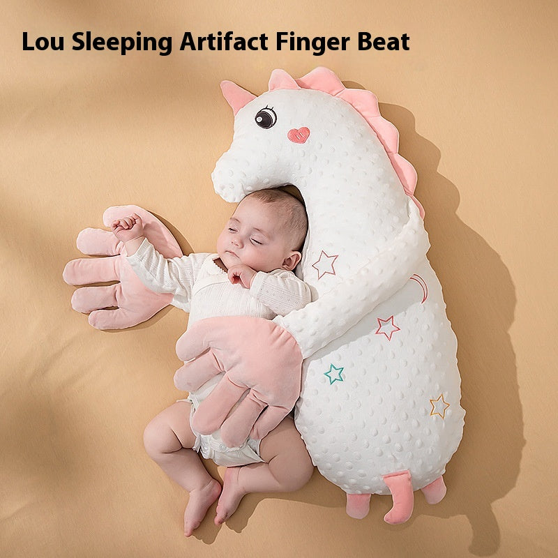 Green dinosaur baby pillow from BackupMyFilesNow.com, soft and supportive for infants' comfort and safety.