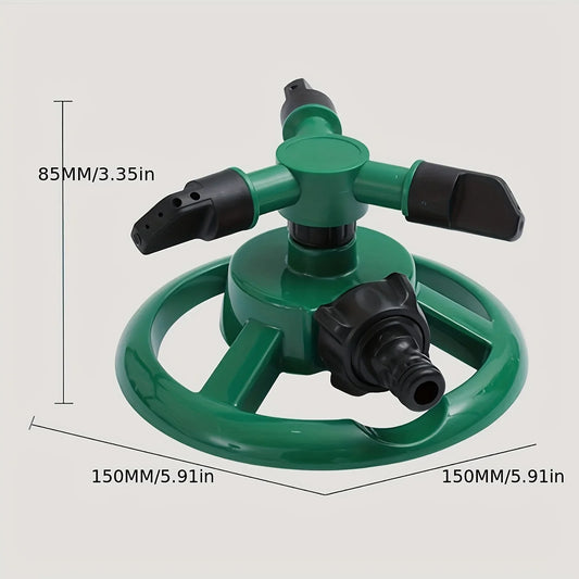 360-degree automatic rotating garden sprinkler by BackupMyFilesNow.com, watering lawn and garden with efficient irrigation.