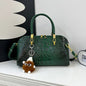 Black crocodile leather shoulder handbag for women, stylish crossbody bag with classic design and luxury finish.
