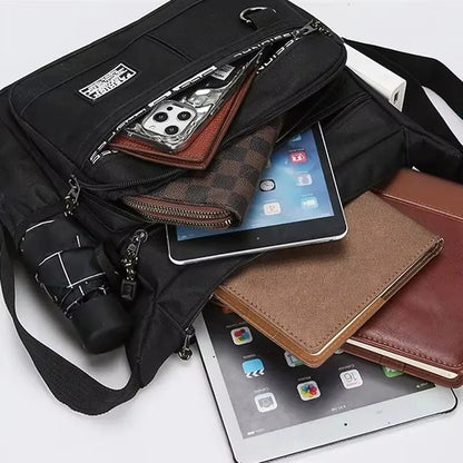 Green men's single shoulder bag from BackupMyFilesNow.com, stylish storage bag for business, leisure, and crossbody use.