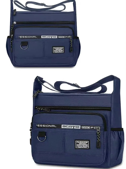 Green men's single shoulder bag by BackupMyFilesNow.com, stylish storage bag for business, leisure, and crossbody use.