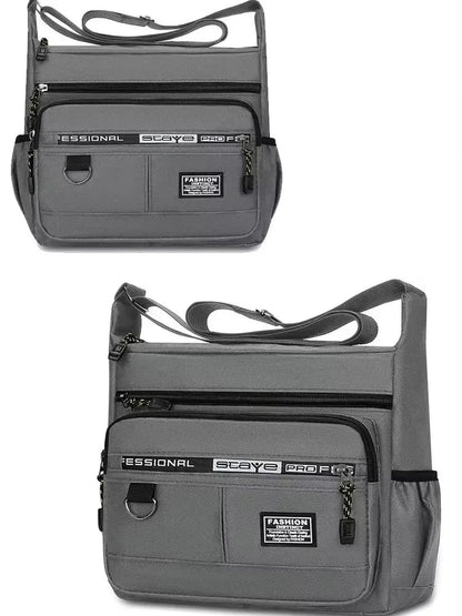 Green men's single shoulder bag from BackupMyFilesNow.com, stylish crossbody bag for business, leisure, and storage.