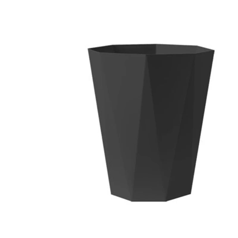 Green plastic household trash can with open top, large capacity, suitable for bathroom, bedroom, kitchen, or office use.