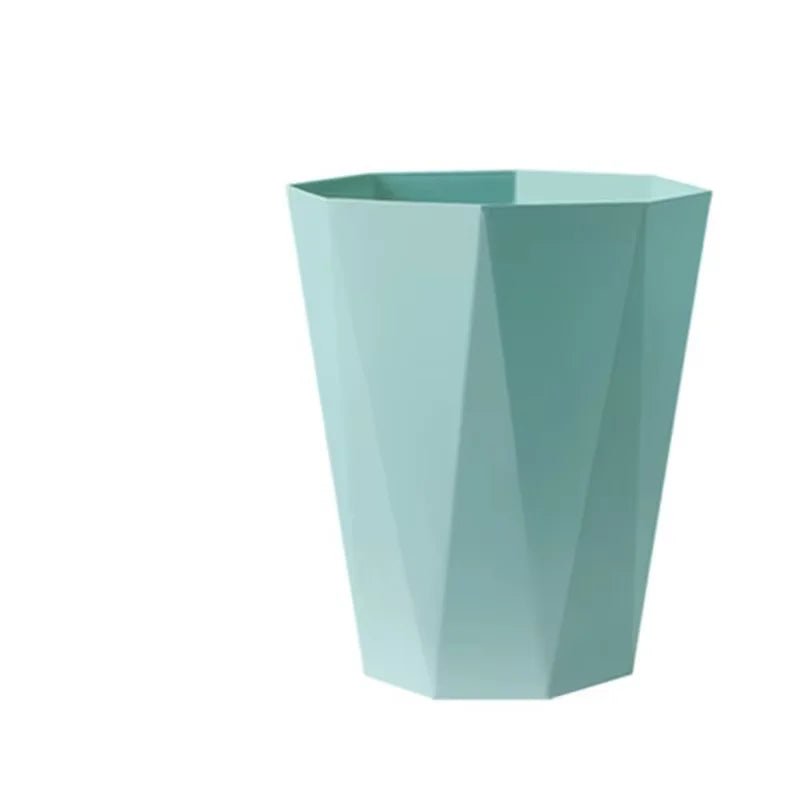 Green BACKUPMYFILESNOW.COM® household trash can with open top, large capacity plastic basket for bathroom, bedroom, kitchen, or office.