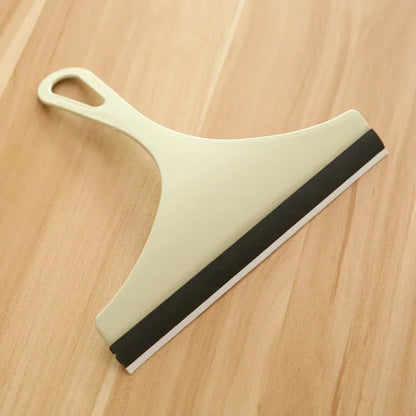 Green soft silicone glass scraper and squeegee for car mirrors, windows, shower, and bathroom cleaning from BACKUPMYFILESNOW.COM®