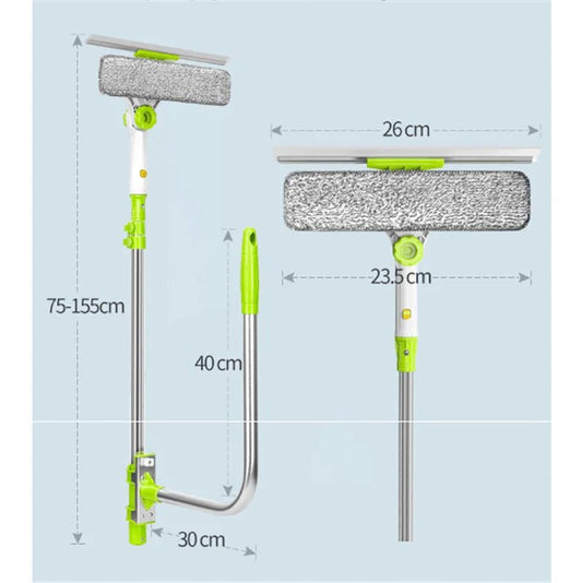 Eworld telescopic high-rise window cleaning brush by BACKUPMYFILESNOW.COM® for washing and dusting windows, with extendable handle.