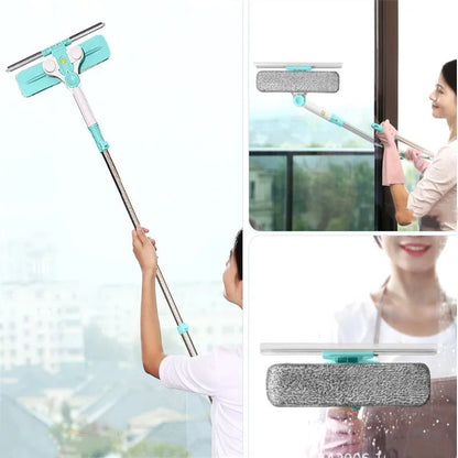 Eworld Hot Upgraded Telescopic Window Cleaning Brush for high-rise glass, with extendable handle and soft bristles for washing windows.