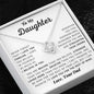 Elegant heart-shaped clavicle chain necklace from BACKUPMYFILESNOW.COM®, perfect as a gift for daughter, displayed on a greeting card flip box.