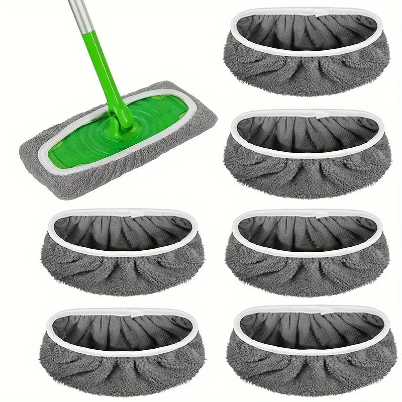 Gray reusable microfiber mop pads for Swiffer Sweeper, high absorption, washable replacement floor cleaning pads by BACKUPMYFILESNOW.COM®