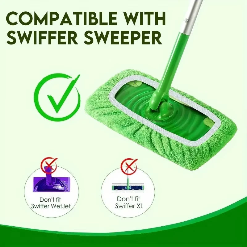 BackupMyFilesNow.com® reusable microfiber mop pads for Swiffer Sweeper, high absorption washable floor cleaning replacements, 1-4 pack.