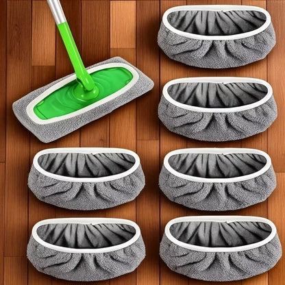 Gray reusable microfiber mop pads for Swiffer Sweeper, high absorption, washable floor cleaning replacements by BACKUPMYFILESNOW.COM®.