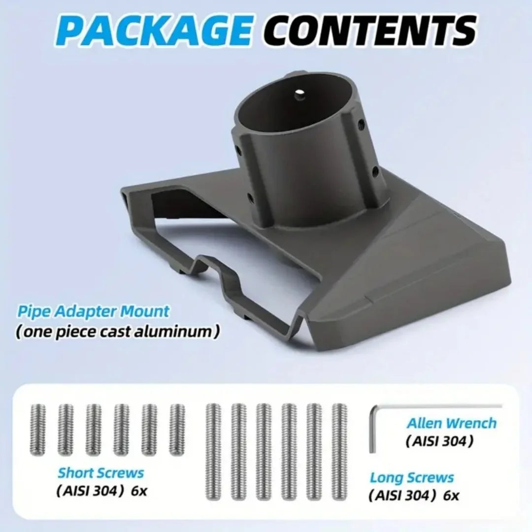 BackupMyFilesNow® grey 12-inch aluminium alloy mount pipe adapter for Starlink Gen 3, suitable for roof mounting with V3 kit