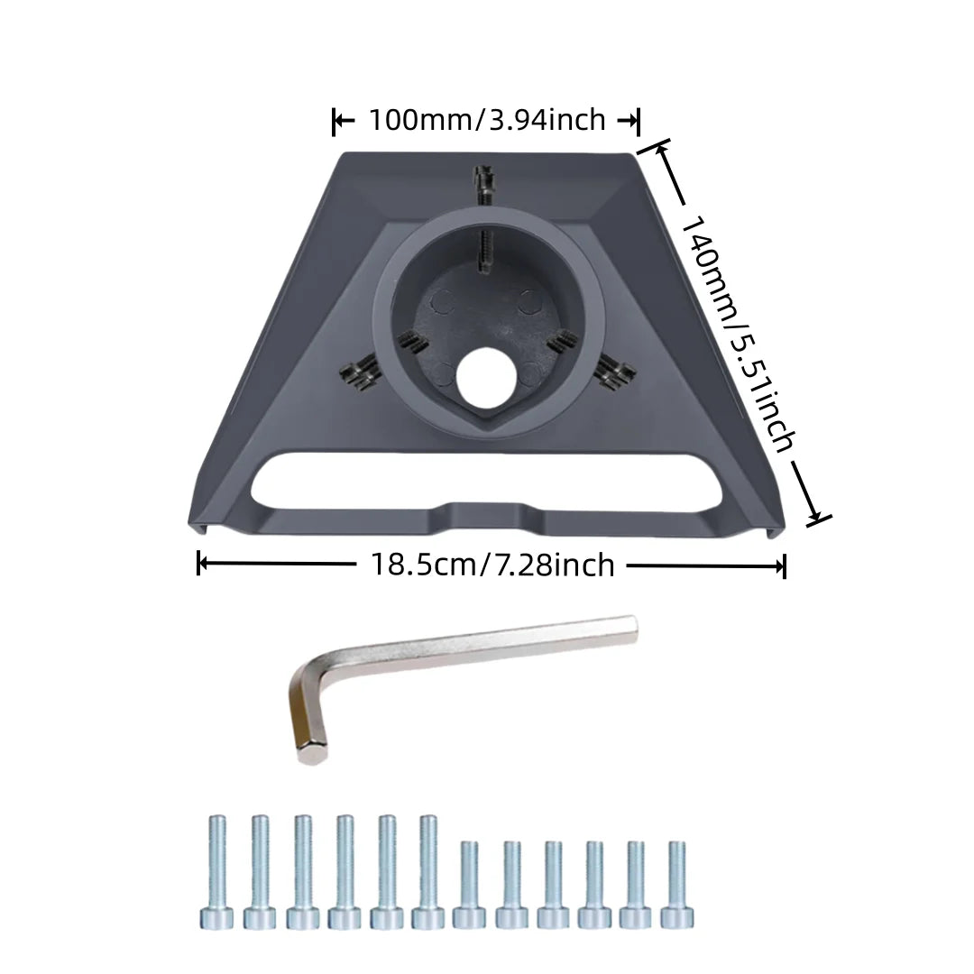 BackupMyFilesNow® 12-inch grey aluminium alloy Starlink Gen 3 mount pipe adapter for roof installation with mounting plate.