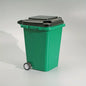 Gray portable mini office desk trash bin and pen holder for office supplies storage, compact and convenient for workspace organization.