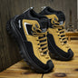 Men's outdoor hiking and casual shoes by BackupMyFilesNow.com, light, anti-slip, wear-resistant, versatile climbing footwear in grey.