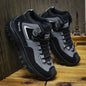 Men's outdoor hiking casual shoes by BackupMyFilesNow.com in grey, featuring anti-slip, wear-resistant soles and versatile comfort