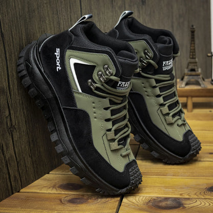 Men's outdoor hiking casual shoes by BackupMyFilesNow.com in grey, lightweight, anti-slip, wear-resistant, versatile climbing footwear.