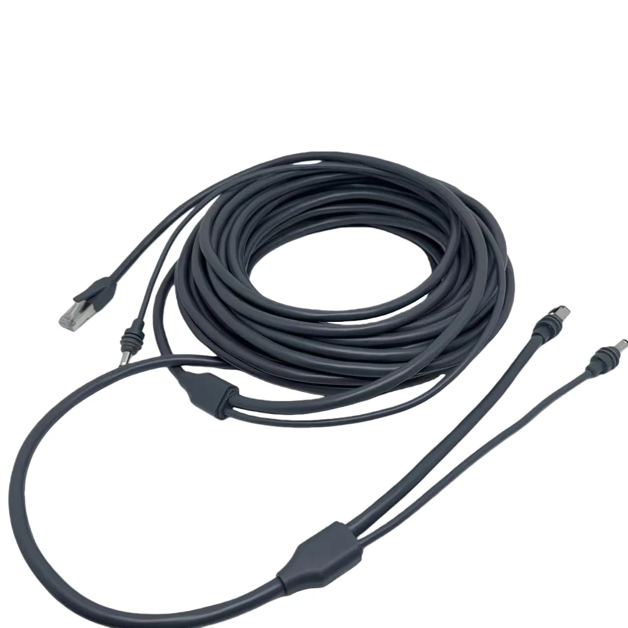 BackupMyFilesNow 2-in-1 Starlink Mini Cable 49.2FT/15M for DC/USB-C charging and Ethernet, grey replacement power accessory.