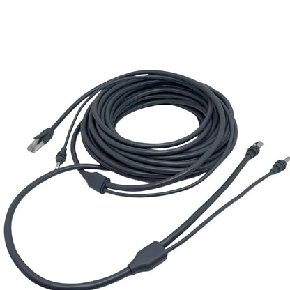 BackupMyFilesNow 2-in-1 Starlink Mini Cable 49.2FT/15M for DC/USB-C charging and Ethernet, grey replacement power accessory.