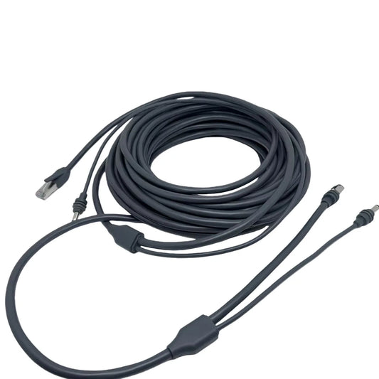 BackupMyFilesNow 2-in-1 Starlink Mini Cable 49.2FT/15M for DC/USB-C charging and Ethernet, grey replacement power accessory.