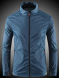 Men's breathable waterproof sunscreen coat in grey apricot, designed for outdoor sports, fishing, UV protection, and summer activities.