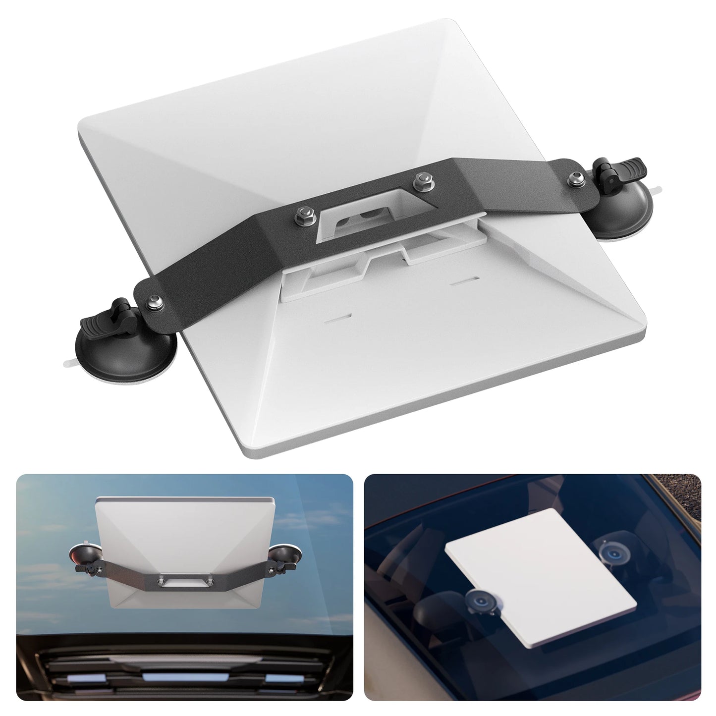 Grey universal connector for Starlink Mini suction cup car mount, compatible with original Starlink Mini Mount, by BACKUPMYFILESNOW.COM®.